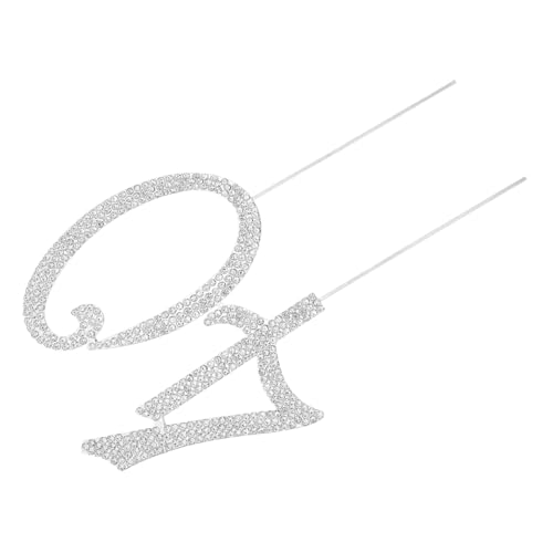 CIYODO Silberner Zahlen Cake Topper mit Funkelnden Strasssteinen Wiederverwendbar Elegantes Design für Geburtstag oder Jubiläum Vielseitig Einsetzbar für Festliche Kuchen Dekoration von CIYODO