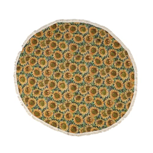 CIYODO Sonnenblumen Tischdecke Rund Pastoral Esszimmer Blumendekoration Esstisch Rustikales Tischdecke Hochzeitsdeko Runde Tischdecke Party Tischdecke Baumwolle Gelb CIYODO Sonnenblumen Tischdecke Rund Pastoral Esszimmer Blumendekoration Esstisch Rustikales Tischdecke Hochzeitsdeko Runde Tischdecke Party Tischdecke Baumwolle Gelb von CIYODO