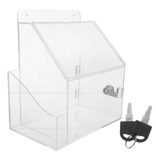 CIYODO Spendenbox aus Klarem Acryl mit Schloss und Prospekthalter Transparente Wahlurne für Fundraising Charity und Losbox Stabil und Platzsparend CIYODO Spendenbox aus Klarem Acryl mit Schloss und Prospekthalter Transparente Wahlurne für Fundraising Charity und Losbox Stabil und Platzsparend von CIYODO