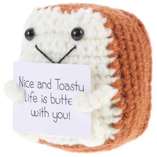 CIYODO Toastförmige Wollgarnpuppe Dekorative Toastpuppe Für Schreibtisch-bücherregal Vintage-Stil Taschenanhänger von CIYODO