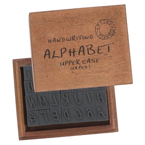CIYODO Vintage Holzstempel Buchstaben Alphabet Stempel aus Robustem Holz für Scrapbooking DIY Journaling Kleine Handliche Stempel für Kreative Bastelprojekte und Geschenkanhänger von CIYODO