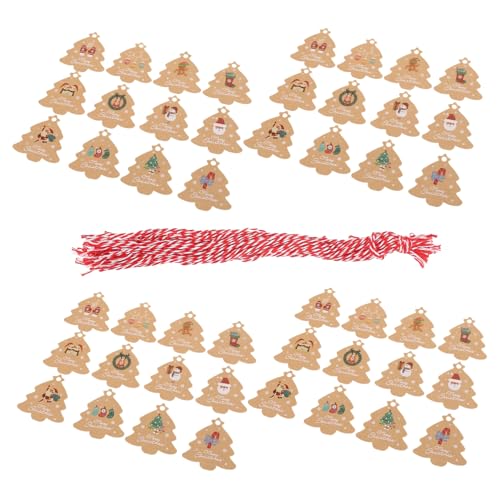 CIYODO Weihnachtsgeschenkanhänger aus Kraftpapier Teiliges mit Roten Baumwollbändern Kreative DIY Weihnachtsbaum Anhänger und Geschenkpapier Dekoration für Festliche Verpackungen CIYODO Weihnachtsgeschenkanhänger aus Kraftpapier Teiliges mit Roten Baumwollbändern Kreative DIY Weihnachtsbaum Anhänger und Geschenkpapier Dekoration für Festliche Verpackungen von CIYODO