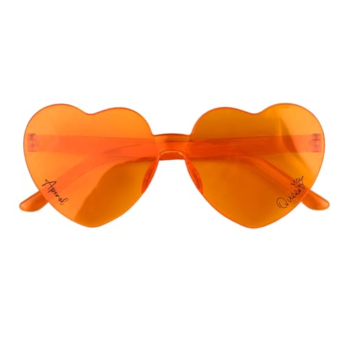 CJ&M 3 Stück Sonnenbrille Herz Brille Queen Sommer Mädelsabend Geschenk Kostüm Karneval,Geschenkidee für Aperol-Liebhaber (Aperol) von CJ&M