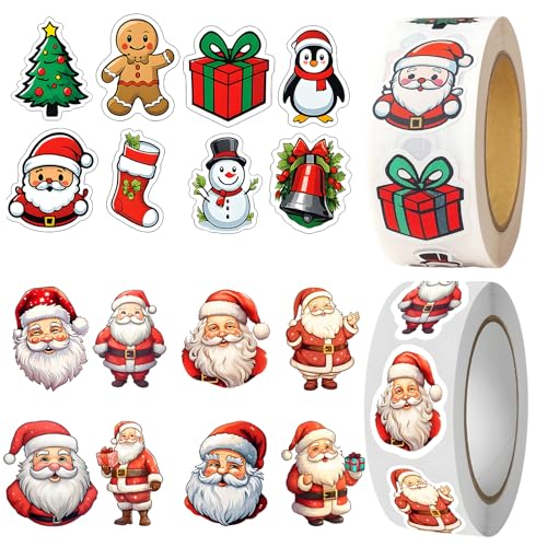 2 Rollen 500 Weihnachtssticker, Weihnachtsaufkleber zum Aufkleben, Weihnachtliche Sticker für Geschenke, Partydekoration und Klassenzimmerbelohnungen, Kerzentattoos Weihnachten 2 Rollen 500 Weihnachtssticker, Weihnachtsaufkleber zum Aufkleben, Weihnachtliche Sticker für Geschenke, Partydekoration und Klassenzimmerbelohnungen, Kerzentattoos Weihnachten von CJAPGJW