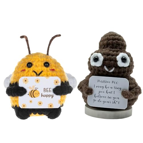 CJAPGJW 2 Stück Positive Kartoffel, Glücksbringer Und Emotional Support Geschenkset, Handgemachte Biene Strickpuppen, Lustiges Kinder Geschenk Für Geburtstage Und Partys CJAPGJW 2 Stück Positive Kartoffel, Glücksbringer Und Emotional Support Geschenkset, Handgemachte Biene Strickpuppen, Lustiges Kinder Geschenk Für Geburtstage Und Partys von CJAPGJW