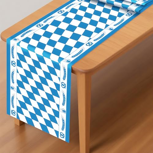 Oktoberfest Tischdecke, 275 x 35 cm, Oktoberfest Deko Tischdecke Bierzeltgarnitur, Bayerische Tischdekoration für Bayerische Kulturliebhaber in Biergarten, Bayerische Themenparty und Bierfestpartys von CJAPGJW