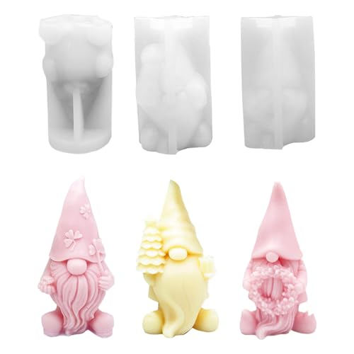 CJBIN 3D Wichtel Silikonform, 3er-Set DIY Weihnachten, Handgemachte Kerzen Formen für Duftkerze und Handwerk Ornamente CJBIN 3D Wichtel Silikonform, 3er-Set DIY Weihnachten, Handgemachte Kerzen Formen für Duftkerze und Handwerk Ornamente von CJBIN