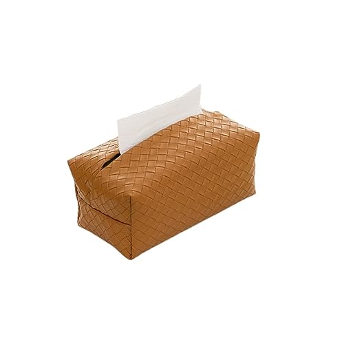 Modern Taschentuchboxen for Zuhause, PU-Leder, gewebte Taschentuchbox, Papiertüte, modernes, einfaches Wohnzimmer, wasserdichte Taschentuchbox, luxuriös Tischplatte(B) von CJHFR472SG