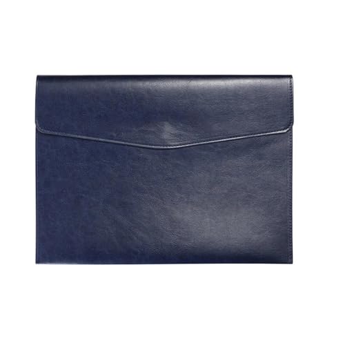 Ordner Organizer A4 Aktentaschen aus Leder, Aktentasche, Business-Filzordner mit Schnappverschluss, großes Fassungsvermögen, Dokumententasche, Bürobedarf, Datei-Organizer Bürobedarf(Blue) von CJHFR472SG