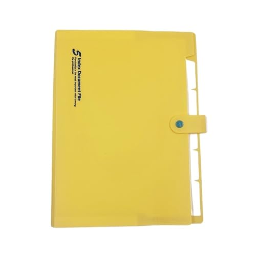 Ordner Organizer A4 PP-Ordner, Dokumente, Papier, organisiert, for Aufstecken, Aufbewahrungstaschen, 5-lagiger, mehrschichtiger Dateiordner, erweiterbar Bürobedarf(Yellow) von CJHFR472SG