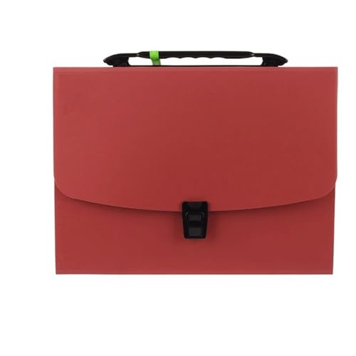 Ordner Organizer Tragbare Fächermappe mit 13 Fächern im A4-Format, Papierdokument-Aufbewahrungstasche for Büro, Studenten, Schule Bürobedarf(Red) von CJHFR472SG