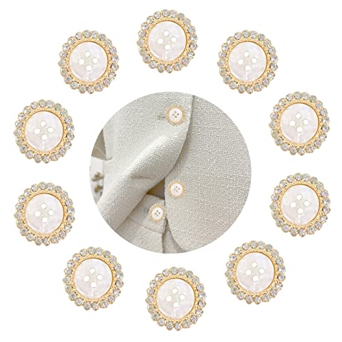 Strass Rund Kristall Blume Knöpfe Mit Flacher Rückseite - Harz Dekorative Knopf für DIY Kleidung, Schuhe, Tasche, Schmuckherstellung, Hochzeit Dekoration - 18MM 10 Stück von CJHKQNZWT6
