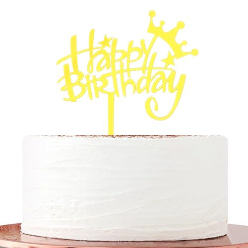 Happy Birthday C003 Tortenaufsatz, Acryl, spiegelnd, goldfarben Happy Birthday C003 Tortenaufsatz, Acryl, spiegelnd, goldfarben von CJIEMJN