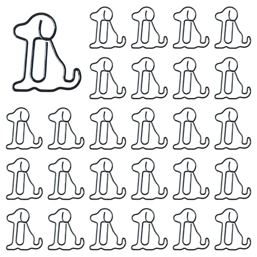 Mini-Büroklammern in Hundeform, kreative Tier-Lesezeichen, Büroklammern, niedliche Metall-Büroklammern, lustige Bürobedarf, Büroklammern für Büro, Schule, Zuhause, Schwarz, 100 Stück Mini-Büroklammern in Hundeform, kreative Tier-Lesezeichen, Büroklammern, niedliche Metall-Büroklammern, lustige Bürobedarf, Büroklammern für Büro, Schule, Zuhause, Schwarz, 100 Stück von CJKDXDH