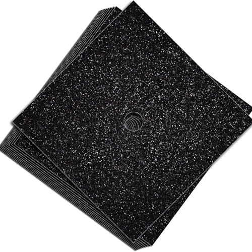 Schwarze Glitzer-Kappenaufsätze, DIY-Dekorationsset, Baukartonpapier für Abschlussfeier, Kappe, Sammelalbum, Zubehör, Papier, 10 Stück Schwarze Glitzer-Kappenaufsätze, DIY-Dekorationsset, Baukartonpapier für Abschlussfeier, Kappe, Sammelalbum, Zubehör, Papier, 10 Stück von CJKDXDH
