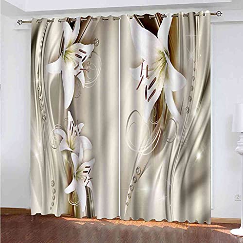 CJKTEZ Verdunklungsgardinen Ösenschal Vorhänge Verdunkelnd Isolierend Blickdicht Verdunkelungsvorhänge Mode Lilie Blumen Blickdicht ösenvorhang Gardinen für Kinderzimmer Schlafzimmer 200cm B X 160cm H CJKTEZ Verdunklungsgardinen Ösenschal Vorhänge Verdunkelnd Isolierend Blickdicht Verdunkelungsvorhänge Mode Lilie Blumen Blickdicht ösenvorhang Gardinen für Kinderzimmer Schlafzimmer 200cm B X 160cm H von CJKTEZ