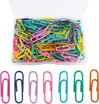 300 Stück Büroklammern, 2,8cm Bunte Metall-Büroklammern, Kunststoffbox, Praktische Papierklammern für Büro, Schule und Zuhause 300 Stück Büroklammern, 2,8cm Bunte Metall-Büroklammern, Kunststoffbox, Praktische Papierklammern für Büro, Schule und Zuhause von CJMUQHEHH