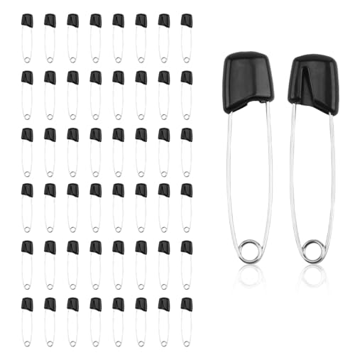 50 Stück Extragroß Baby Sicherheitsnadeln Groß 55mm, Sicherheitsnadeln Safety Pins mit Verschluss, Sicherheitsnadel Edelstahl mit Kunststoffverschluss Safety Pins für Windeln Kleidung Röcke, Schwarz 50 Stück Extragroß Baby Sicherheitsnadeln Groß 55mm, Sicherheitsnadeln Safety Pins mit Verschluss, Sicherheitsnadel Edelstahl mit Kunststoffverschluss Safety Pins für Windeln Kleidung Röcke, Schwarz von CJMUQHEHH