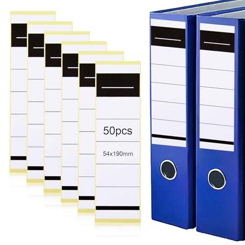50 Stück Ordnerrücken Selbstklebend, 54 x 190mm Ordner Etiketten Selbstklebend Schmal, Rückenschilder Ordner Ordneretiketten für 8 cm Ordner Aktenordner, Ordnerrücken Aufkleber für Büro & Schule,Weiß von CJMUQHEHH