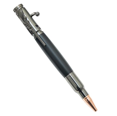 CJMUQHEHH 1 Bolt Action Pen, Druckkugelschreiber mit 4 Auswechselbare Mine, 0.7mm Unterschrift Kugelschreiber für Männer, Tactical für Business Büroschreibstift, Vatertagsgeschenk für Papa, Schwarz von CJMUQHEHH
