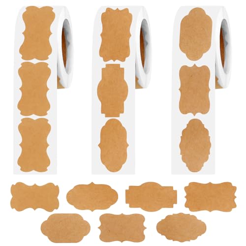 CJMUQHEHH 750 Stück Etiketten Selbstklebend, Kraft Etiketten Aufkleber, Klebeetiketten zum Beschriften, Handmade Kraftpapier Stickers, Etiketten Selbstklebend für Marmeladengläser Flasche,3 Rollen CJMUQHEHH 750 Stück Etiketten Selbstklebend, Kraft Etiketten Aufkleber, Klebeetiketten zum Beschriften, Handmade Kraftpapier Stickers, Etiketten Selbstklebend für Marmeladengläser Flasche,3 Rollen von CJMUQHEHH