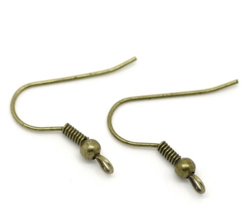 CKB Ltd Pack of 300 (150 Pairs) Antique Antik Bronze - CKB-17008 Ohrhaken Fischhaken Ohrring Ohrhänger Earring Ball Wire Fish Hooks Findings 21x18mm von CKB LTD