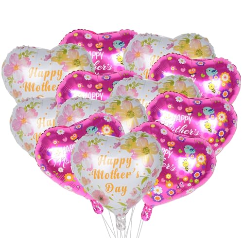 12 Stück Happy Mother's Day Herzform Luftballons, Muttertag Ballon, Happy Mother Folienballons, Happy Mothers Fun Blumen Folienballon für Muttertag Party Dekorationen Supplies 12 Stück Happy Mother's Day Herzform Luftballons, Muttertag Ballon, Happy Mother Folienballons, Happy Mothers Fun Blumen Folienballon für Muttertag Party Dekorationen Supplies von CKCSHI