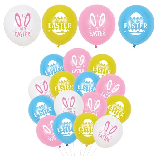 20 Stück Osterei-Hasen-Ballons, Hasen-Ballons, Happy Easter Ballon-Set für Frühlings-Themenparty, Zuhause, Innen- und Außendekorationen von CKCSHI