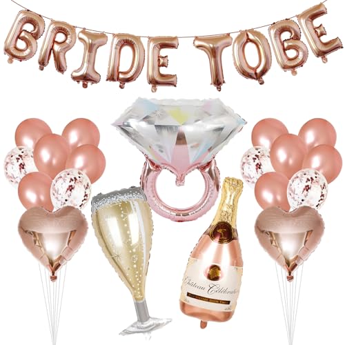 28pcs Junggesellinnenabschied Dekoration Luftballons Set, BRIDE TO BE Buchstaben Luftballons, Folienballon, Bride to Be Banner Ballon Set für Brautdusche Hochzeit Junggesellinnenabschied Party 28pcs Junggesellinnenabschied Dekoration Luftballons Set, BRIDE TO BE Buchstaben Luftballons, Folienballon, Bride to Be Banner Ballon Set für Brautdusche Hochzeit Junggesellinnenabschied Party von CKCSHI