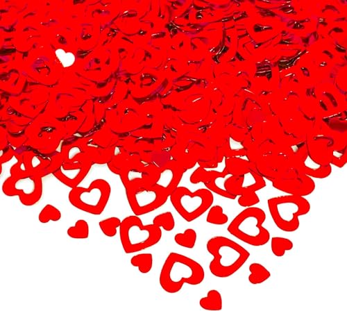 Rotes herzförmiges Konfetti, Herz-Konfetti, herzförmiges Liebeskonfetti, Valentinstags-Betttischdekoration, glitzernde glänzende Herz-Konfetti für Valentinstag, Hochzeit, romantische Party-Dekoration Rotes herzförmiges Konfetti, Herz-Konfetti, herzförmiges Liebeskonfetti, Valentinstags-Betttischdekoration, glitzernde glänzende Herz-Konfetti für Valentinstag, Hochzeit, romantische Party-Dekoration von CKCSHI