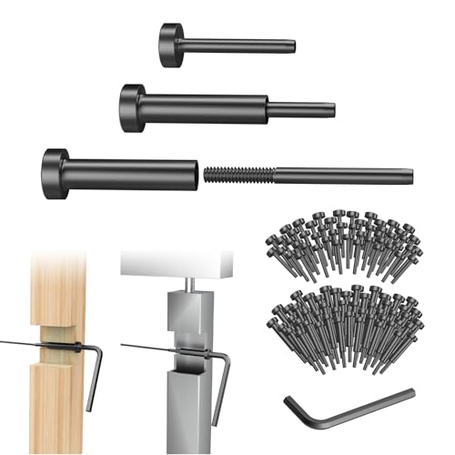 CKE 50 Paar unsichtbares Kabelgeländer-Set, 0,3 cm Spanner, Hardware und Klemme, versteckter T316-Edelstahl, unsichtbarer Empfänger und Swage-Bolzenende für 5,1 x 5,1 cm, 10,2 x 10,2 cm, Holz CKE 50 Paar unsichtbares Kabelgeländer-Set, 0,3 cm Spanner, Hardware und Klemme, versteckter T316-Edelstahl, unsichtbarer Empfänger und Swage-Bolzenende für 5,1 x 5,1 cm, 10,2 x 10,2 cm, Holz von CKE
