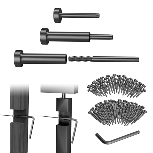 CKE 60 Paar unsichtbares Kabelgeländer-Set, 0,3 cm Spanner, Hardware und Klemme, versteckter T316-Edelstahl, unsichtbarer Empfänger und Swage-Bolzenende für 5,1 x 5,1 cm, 10,2 x 10,2 cm, Holz von CKE