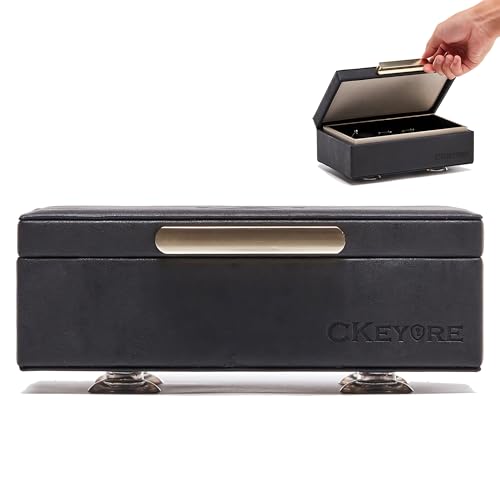 SAFECKEYURE Schlüsselbox | Faraday-Box für Autoschlüssel | Autoschlüssel Signalblocker Box | RFID | Magnetverschluss | Signalblockierung für Autosicherheit | Einhandbedienung (Schwarz) von CKEYRE