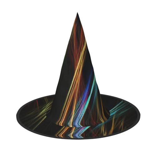 Bunte Linien, Kunstdruck, Zauberer-Kostüm-Zubehör, Halloween-Vollhut, geeignet für Party-Rollenspiele, 1 Stück von CKGODGF