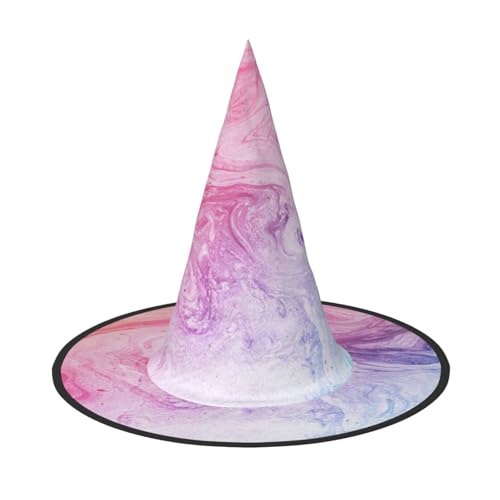 Bunter Marmor, Pastellrosa, Blau, Violett, Zauberer-Kostüm-Zubehör, Halloween-Vollhut, geeignet für Party-Rollenspiele, 1 Stück von CKGODGF