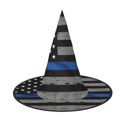 CKGODGF Amerikanische dünne blaue Flagge, Zauberer, Kostümzubehör, Halloween-Vollhut, geeignet für Party-Rollenspiele, 1 Stück von CKGODGF