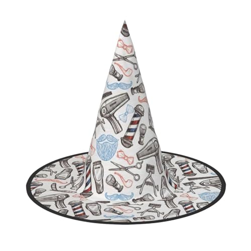 CKGODGF Barber Supplies Muster-Druck, Zauberer-Kostüm-Zubehör, Halloween-Vollhut, geeignet für Party-Rollenspiele, 1 Stück CKGODGF Barber Supplies Muster-Druck, Zauberer-Kostüm-Zubehör, Halloween-Vollhut, geeignet für Party-Rollenspiele, 1 Stück von CKGODGF