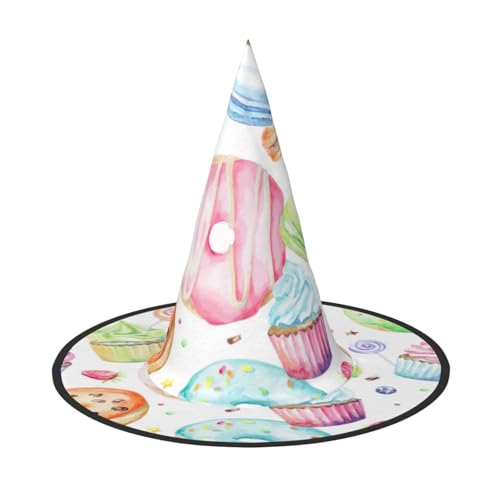 CKGODGF Cupcake-Donuts, Muffins, Zucker-Druck, Zauberer-Kostüm-Zubehör, Halloween-Vollhut, geeignet für Party-Rollenspiele, 1 Stück CKGODGF Cupcake-Donuts, Muffins, Zucker-Druck, Zauberer-Kostüm-Zubehör, Halloween-Vollhut, geeignet für Party-Rollenspiele, 1 Stück von CKGODGF
