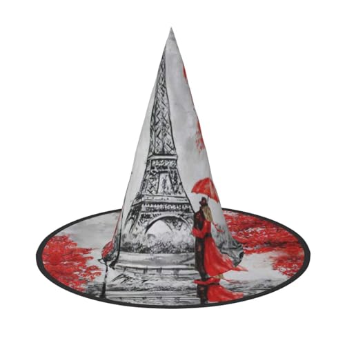 CKGODGF Eiffelturm Paris, Gemälde, Zauberer, Kostümzubehör, Halloween-Vollhut, geeignet für Party-Rollenspiele, 1 Stück von CKGODGF