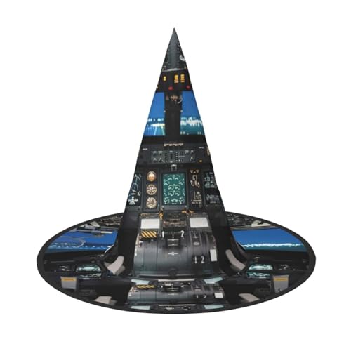 CKGODGF Flugzeug-Cockpit-Druck, Zauberer-Kostüm-Zubehör, Halloween-Vollhut, geeignet für Party-Rollenspiele, 1 Stück von CKGODGF