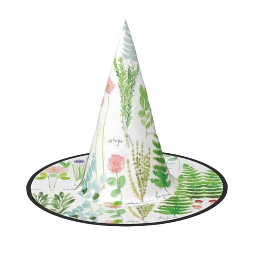 CKGODGF Frühlings-Kräutergarten-Druck, Zauberer-Kostüm-Zubehör, Halloween-Vollhut, geeignet für Party-Rollenspiele, 1 Stück von CKGODGF