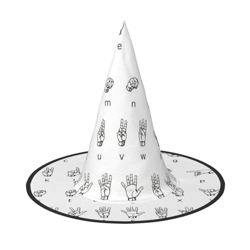 CKGODGF Gebärdensprachiges Alphabet, Druck-Zauberer, Magier-Kostüm-Zubehör, Halloween-Vollhut, geeignet für Party-Rollenspiele, 1 Stück von CKGODGF