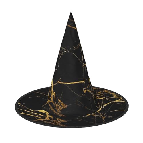 CKGODGF Goldfarbener schwarzer Tapetendruck, Zauberer-Kostüm-Zubehör, Halloween-Vollhut, geeignet für Party-Rollenspiele, 1 Stück von CKGODGF