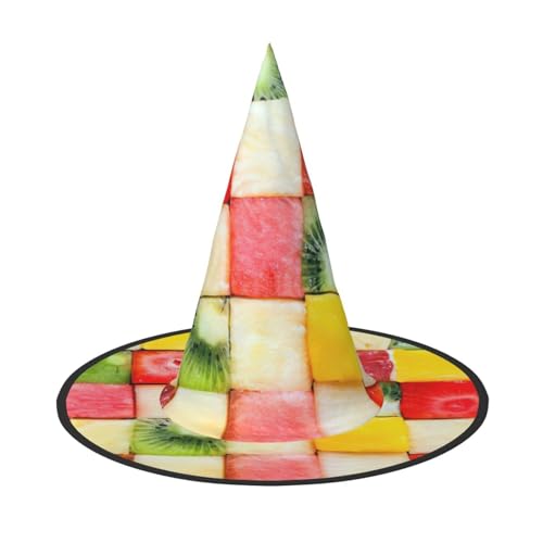 CKGODGF Kiwi-Wassermelonen-Druck, Zauberer-Kostüm-Zubehör, Halloween-Vollhut, geeignet für Party-Rollenspiele, 1 Stück CKGODGF Kiwi-Wassermelonen-Druck, Zauberer-Kostüm-Zubehör, Halloween-Vollhut, geeignet für Party-Rollenspiele, 1 Stück von CKGODGF