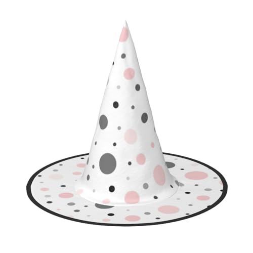 CKGODGF Magier-Kostüm-Zubehör, Halloween-Vollhut, geeignet für Party-Rollenspiele, Rosa, Grau, Weiß, moderner Punktemuster, 1 Stück CKGODGF Magier-Kostüm-Zubehör, Halloween-Vollhut, geeignet für Party-Rollenspiele, Rosa, Grau, Weiß, moderner Punktemuster, 1 Stück von CKGODGF