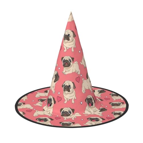 CKGODGF Mops-Hunde-Zauberer, Zauberer-Kostüm-Zubehör, Halloween-Vollhut, geeignet für Party-Rollenspiele, 1 Stück von CKGODGF