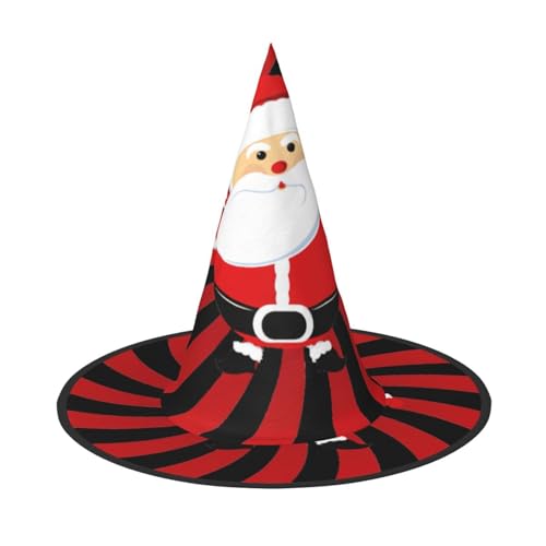 CKGODGF Niedlicher Weihnachtsmann-Druck, Zauberer-Kostüm-Zubehör, Halloween-Vollhut, geeignet für Party-Rollenspiele, 1 Stück von CKGODGF