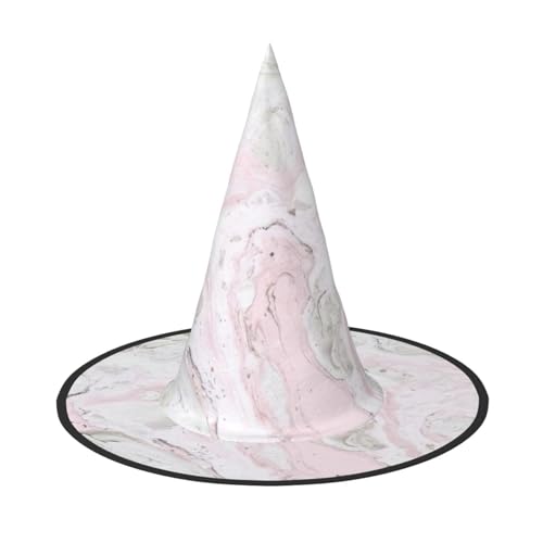 CKGODGF Rosa abstrakte Tinte, Marmor, Grau, künstlerischer Druck, Zauberer-Kostüm-Zubehör, Halloween-Vollhut, geeignet für Party-Rollenspiele, 1 Stück von CKGODGF