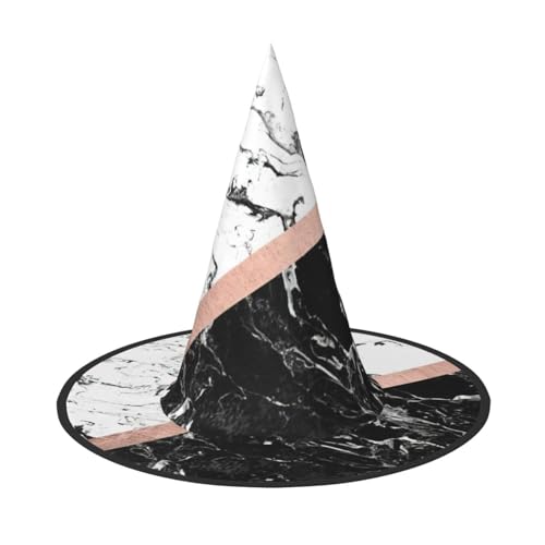 CKGODGF Schwarz-weißer Marmor-Druck, Zauberer-Kostüm-Zubehör, Halloween-Vollhut, geeignet für Party-Rollenspiele, 1 Stück von CKGODGF