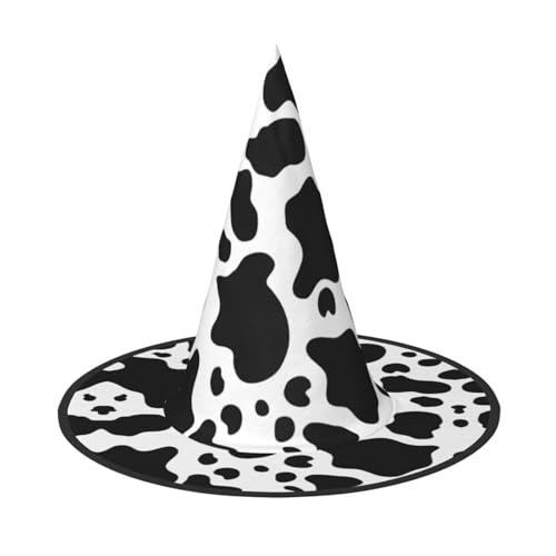 CKGODGF Schwarz-weißer Zauberer mit Kuhdruck, Zauberer-Kostüm-Zubehör, Halloween-Vollhut, geeignet für Party-Rollenspiele, 1 Stück CKGODGF Schwarz-weißer Zauberer mit Kuhdruck, Zauberer-Kostüm-Zubehör, Halloween-Vollhut, geeignet für Party-Rollenspiele, 1 Stück von CKGODGF